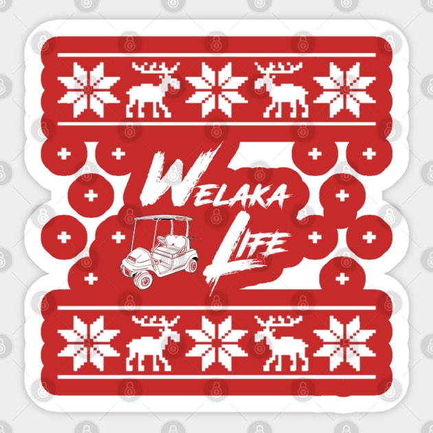 Welaka Life Christmas Golf Cart Sticker by Welaka Life